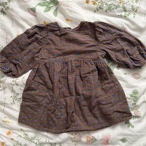 Zara Kids Dress with Blue Polka Dots on Brown